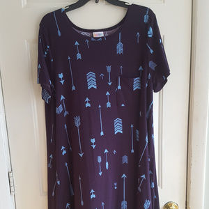 LulaRoe XL Carly dress Purple and Blue